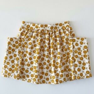 Remie Girl Pocket Skirt Marigold Floral Yellow White Girls Size 6 Made in USA